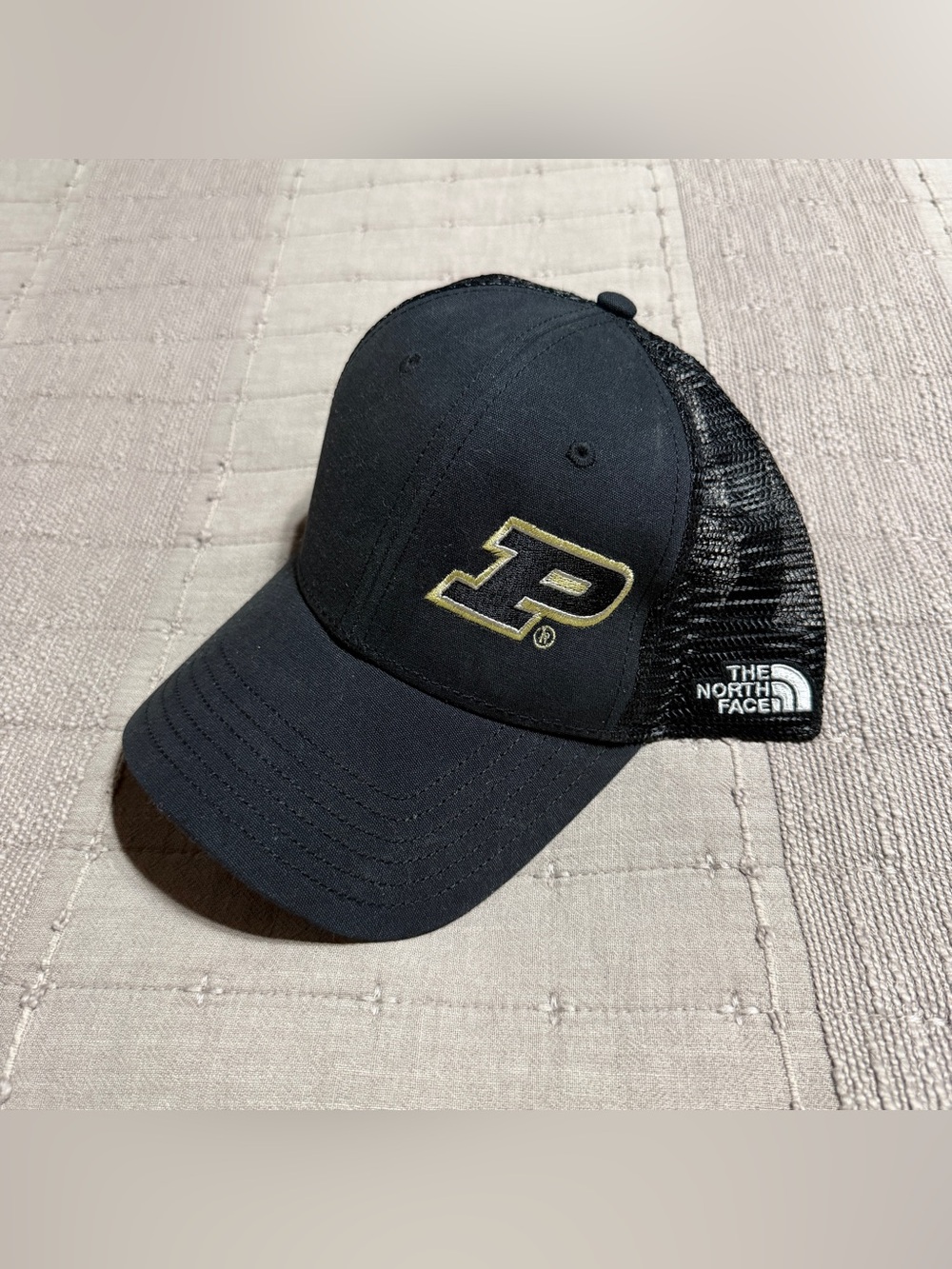 Purdue NCAA Vintage The North Face Black SnapBack Trucker Style Hat